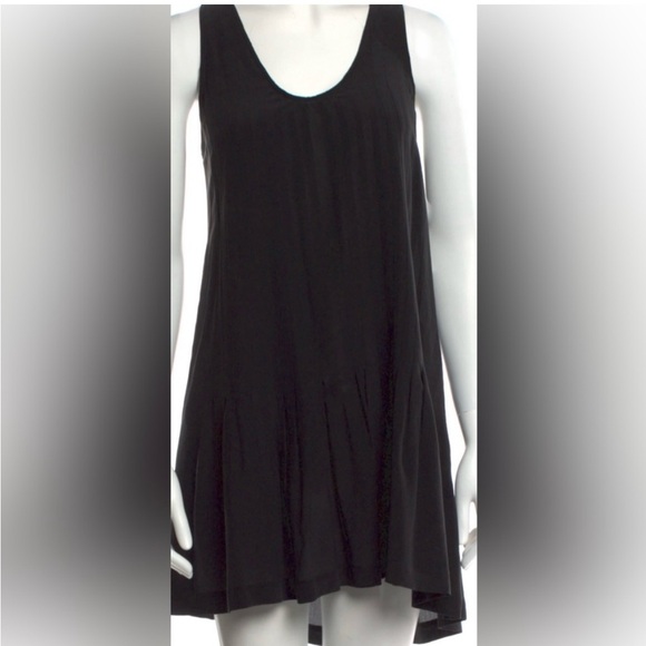 NEW Joie Black Silk Mini Dress with pintuck and pleat detail S - Picture 5 of 9